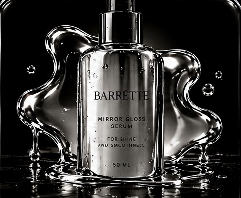 Chrome pump bottle of Mirror Gloss Serum