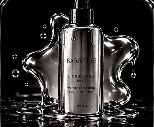 Chrome spray bottle of Liquid Shine Mist